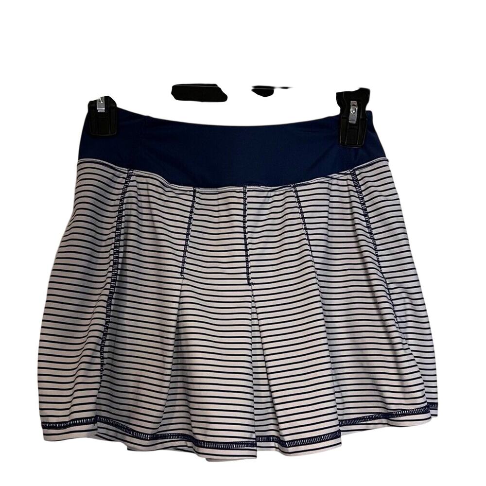 Kyodan Womens Skort Blue White Stripe Mini Pleats Althletic Workout Size XSMALL